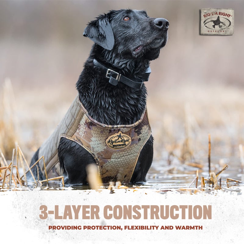 Rig Em Right Rig'Em Right Waterfowl Bloodline Elite Dog Vest for Duck Hunting with Ultra Comfortable 3mm Neoprene 3-Layer Construction, Flotation Foam, Heavy-Duty Canvas, and More (Optifade Timber, M) - Image 4